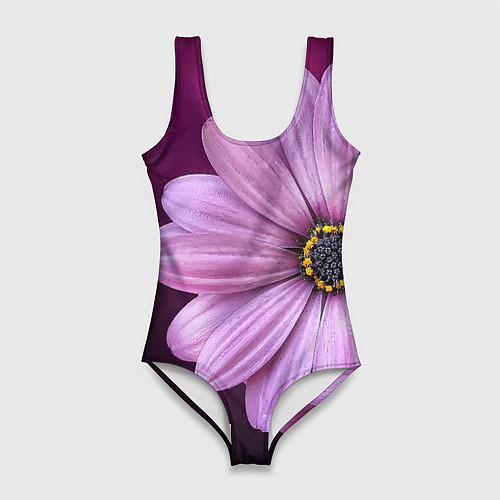 Женский купальник-боди Фиолетовый цветок - WOMAN / 3D-принт – фото 1