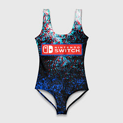 Женский купальник-боди Нинтендо брызги красок глитч