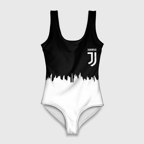 Женский купальник-боди Juventus белый огонь текстура / 3D-принт – фото 1