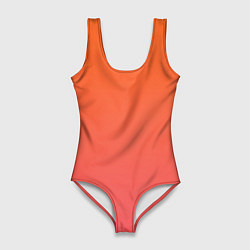 Купальник-боди 3D женский Градиент оранжево-розовый, цвет: 3D-принт