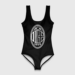 Женский купальник-боди Milan fc белое лого