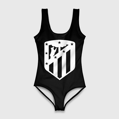 Женский купальник-боди Атлетико Мадрид белое лого фк / 3D-принт – фото 1