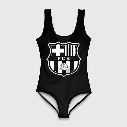 Женский купальник-боди Barcelona fc club белое лого / 3D-принт – фото 1