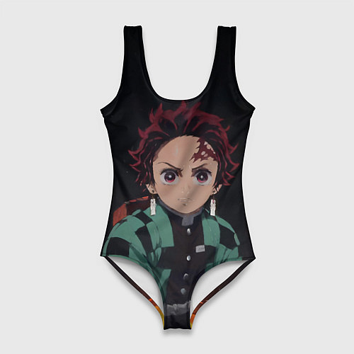 Женский купальник-боди Тандзиро Камадо в окружении пламени / 3D-принт – фото 1
