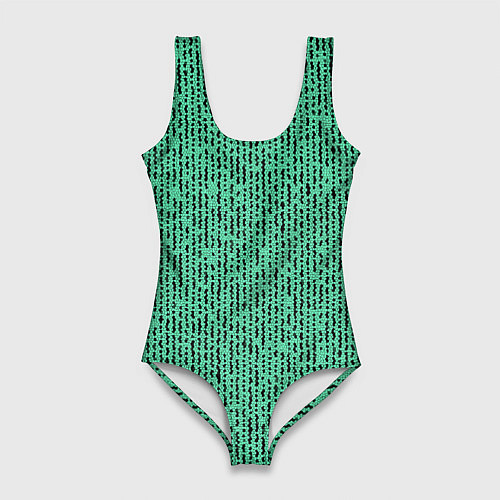 Женский купальник-боди Мозаика нефритовый зелёный / 3D-принт – фото 1