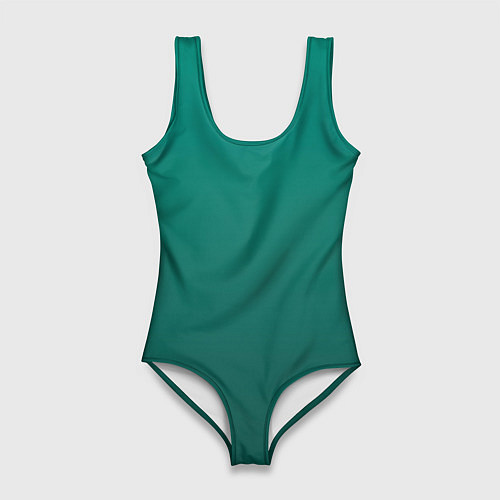 Женский купальник-боди Градиент нефритовый зелёный / 3D-принт – фото 1