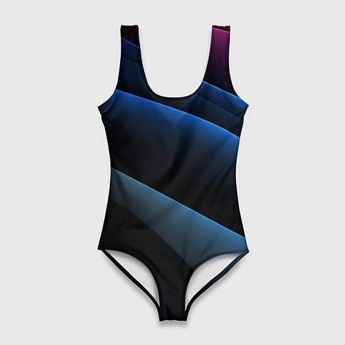 Женский купальник-боди Синий стильный абстрактный геометрический стиль на / 3D-принт – фото 1