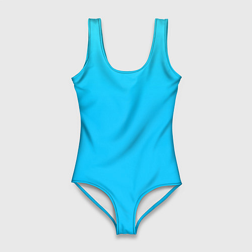 Женский купальник-боди Мягкий градиент ярко-голубой / 3D-принт – фото 1