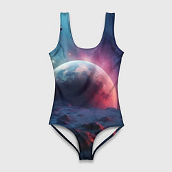 Женский купальник-боди Фантастика космос и планета