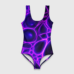 Женский купальник-боди Фиолетовы неоновые соты