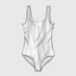 Женский купальник-боди Светлый серый абстрактные полосы