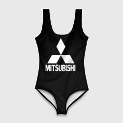 Женский купальник-боди Mitsubishi logo white