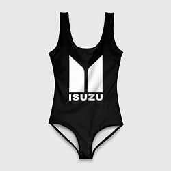 Купальник-боди 3D женский Isuzu white logo, цвет: 3D-принт