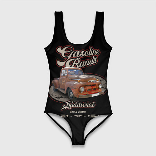 Женский купальник-боди Хот-род в стиле rat Gasoline Bandit / 3D-принт – фото 1