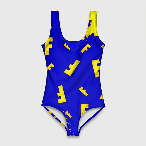 Женский купальник-боди Fortnite краски неон / 3D-принт – фото 1