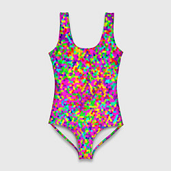 Женский купальник-боди Паттерн разноцветная мелкая мозаика