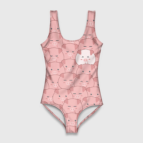 Женский купальник-боди Свинки паттерн / 3D-принт – фото 1