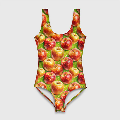 Женский купальник-боди Вкусные яблоки паттерн / 3D-принт – фото 1