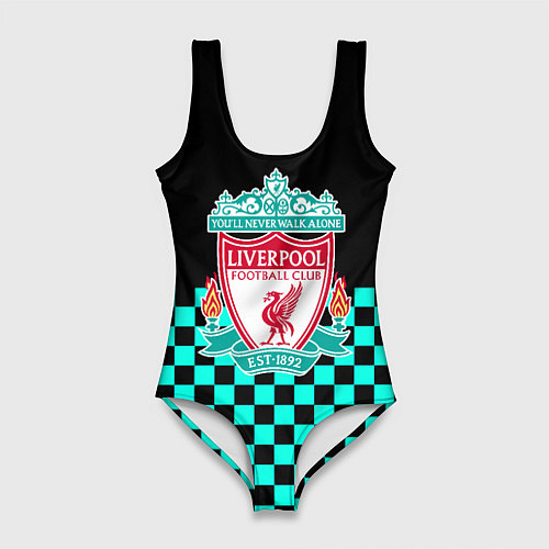 Женский купальник-боди Liverpool fc sport клетка / 3D-принт – фото 1