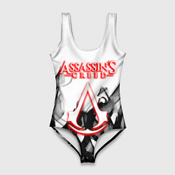 Женский купальник-боди Assassins Creed огненное лого гейм