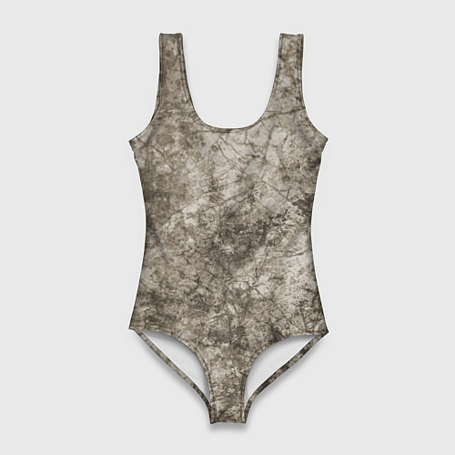 Женский купальник-боди Абстракция - серый грязный гранж / 3D-принт – фото 1