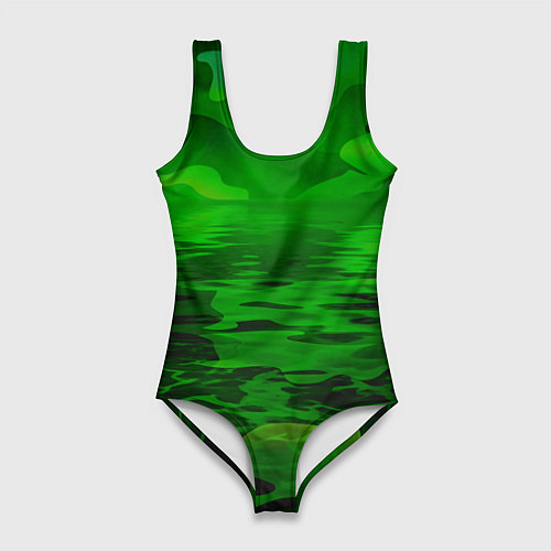 Женский купальник-боди Камуфляж с водой / 3D-принт – фото 1