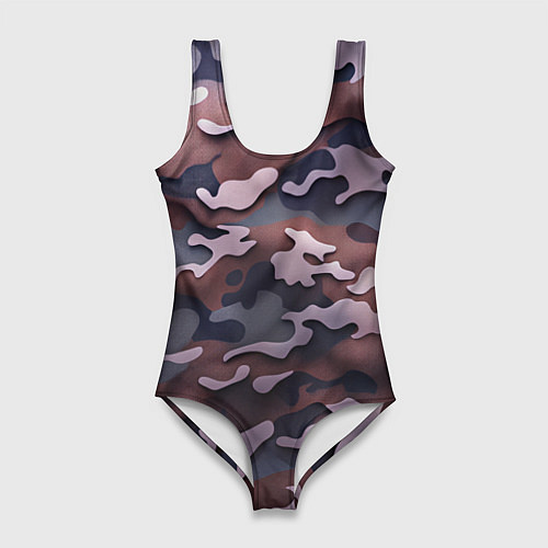 Женский купальник-боди Камуфляж-грязь / 3D-принт – фото 1