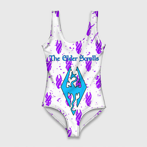 Женский купальник-боди The Elder scrolls pattern game / 3D-принт – фото 1
