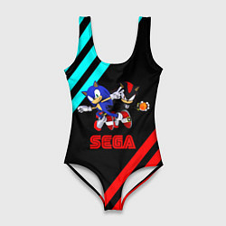 Женский купальник-боди Sonic sega geometry