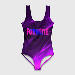 Женский купальник-боди Fortnite neon stripes angles logo