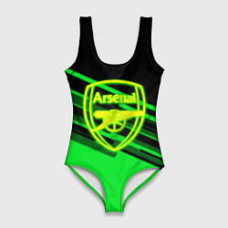 Женский купальник-боди Arsenal geometry line green