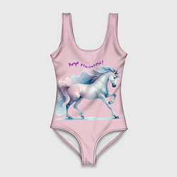 Женский купальник-боди Чаруй реальность на розовом