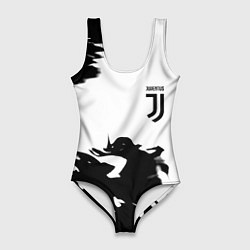 Женский купальник-боди Juventus smoke black fire