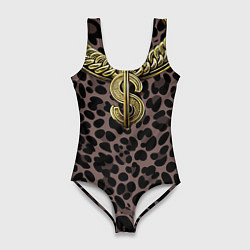 Женский купальник-боди Костюм богача с золотой цепью