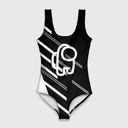 Купальник-боди 3D женский Among us pattern sport, цвет: 3D-принт