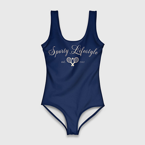 Женский купальник-боди Sporty lifestyle синий фон для тенниса / 3D-принт – фото 1