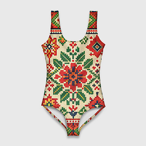 Женский купальник-боди Славянский узор и орнамент / 3D-принт – фото 1