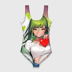 Женский купальник-боди Аниме сердечки