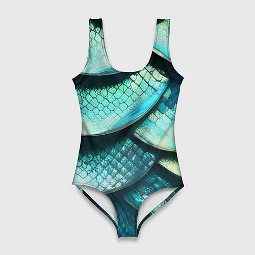 Женский купальник-боди Чешуя крупной рыбы / 3D-принт – фото 1