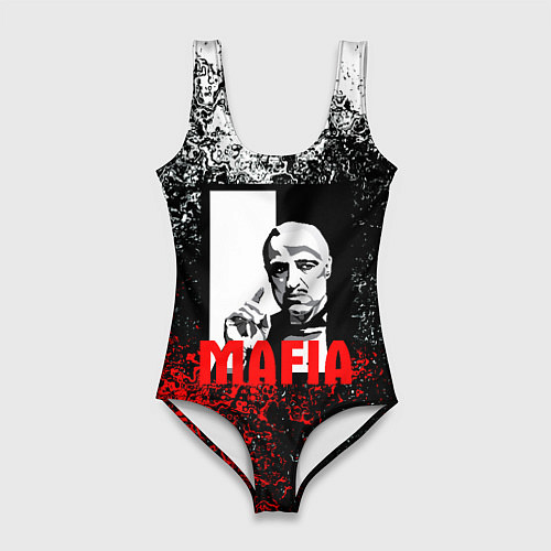 Женский купальник-боди Mafia брызги красок / 3D-принт – фото 1