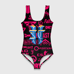 Купальник-боди 3D женский Starcraft logo game, цвет: 3D-принт