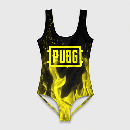 Женский купальник-боди PUBG fire yellow / 3D-принт – фото 1