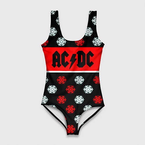 Женский купальник-боди AC DC winter steel / 3D-принт – фото 1