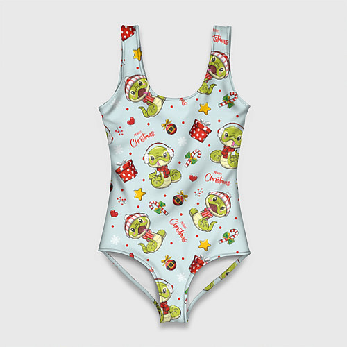 Женский купальник-боди Паттерн со змейкой 2025 / 3D-принт – фото 1