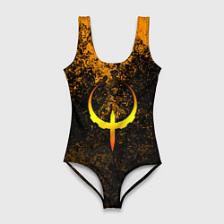 Женский купальник-боди Quake краски брызги оранжевый