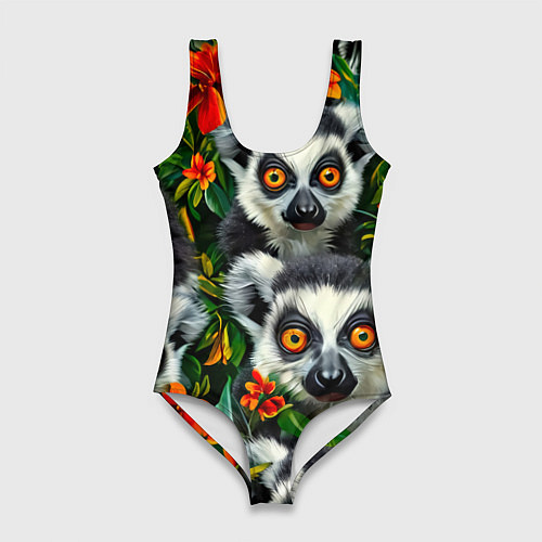 Женский купальник-боди Лемуры / 3D-принт – фото 1