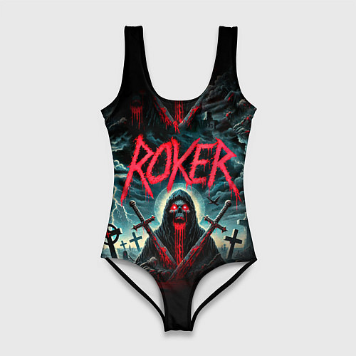 Женский купальник-боди Roker - blood in the ground / 3D-принт – фото 1
