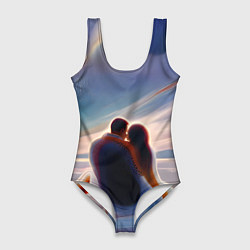 Женский купальник-боди Влюбленные на рассвете