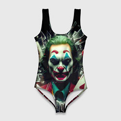 Женский купальник-боди Джокер - разбитое стекло