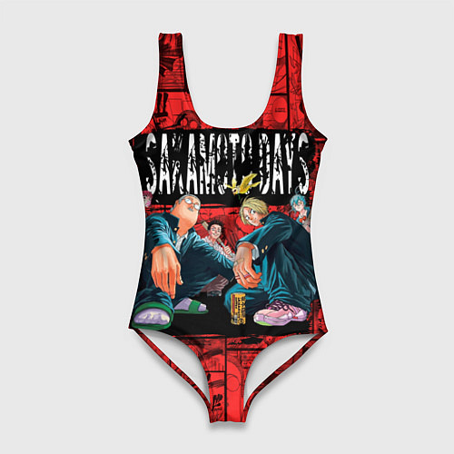 Женский купальник-боди Дни сакамото герои / 3D-принт – фото 1